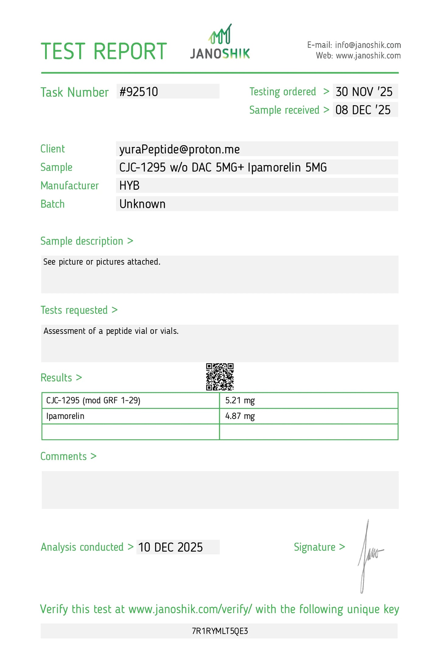 CJC1295 (NO DAC) 5mg + Ipamorelin 5mg